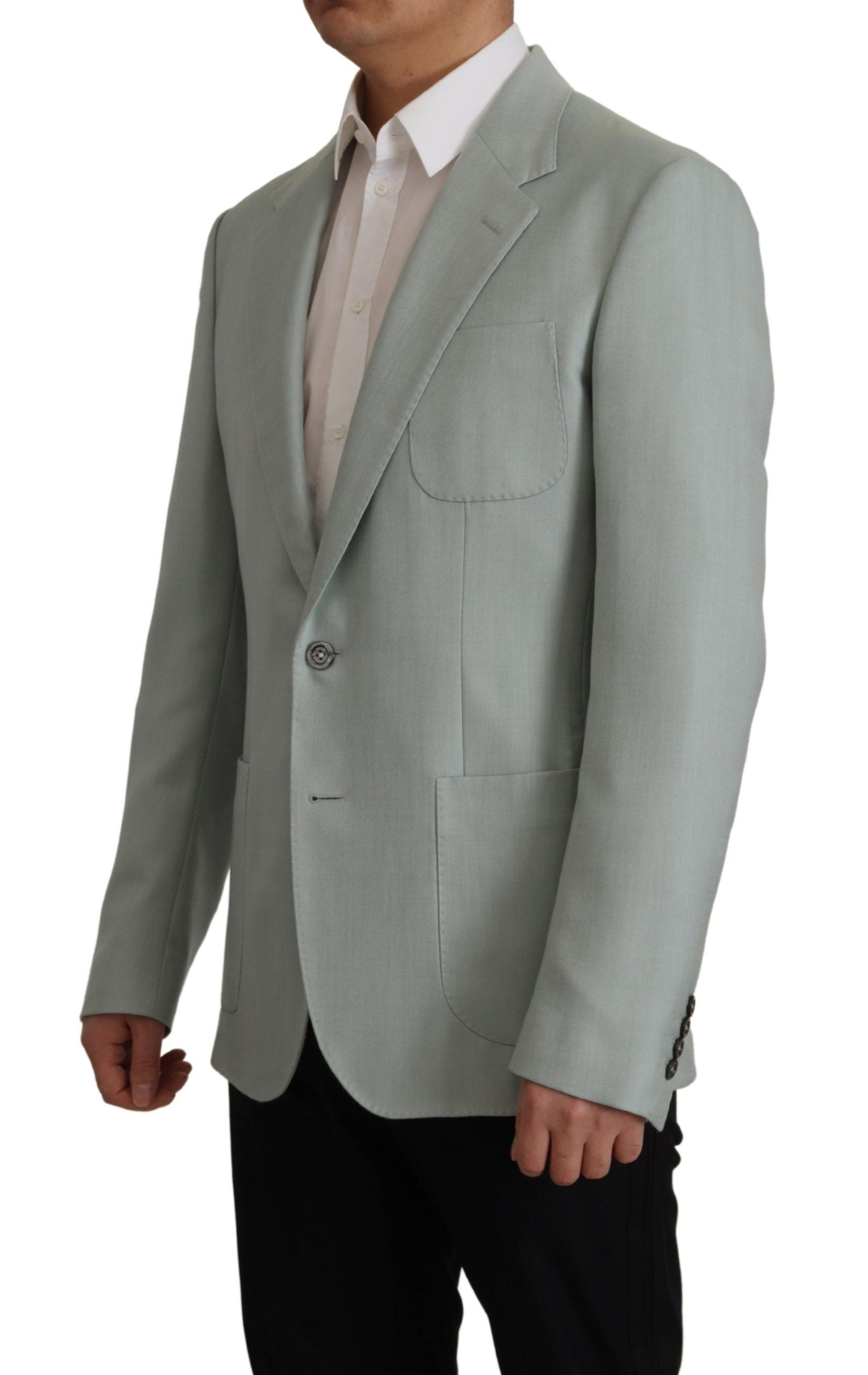 Dolce & Gabbana Light Green Cashmere Silk Blazer Dolce & Gabbana