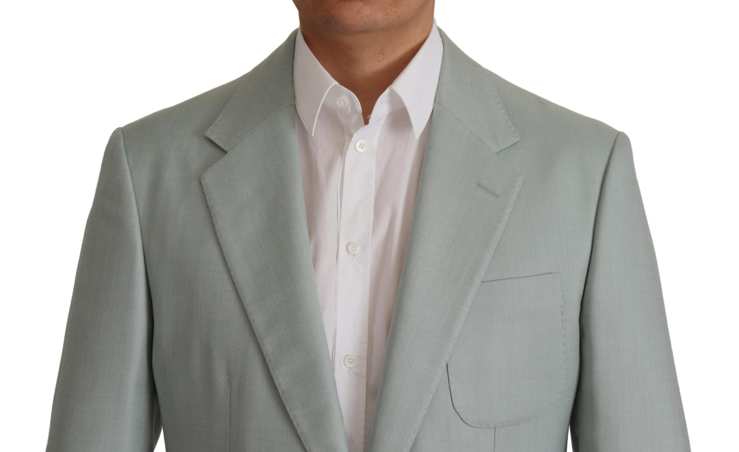 Dolce & Gabbana Light Green Cashmere Silk Blazer Dolce & Gabbana