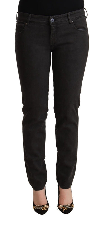 Ermanno Scervino Black Low Waist Skinny Denim Cotton Jeans Ermanno Scervino