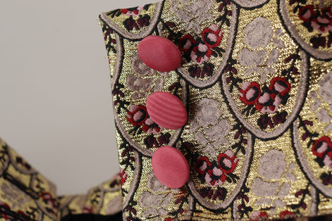 Dolce & Gabbana Brown Leopard Gold Jacquard High Waist Pants Dolce & Gabbana