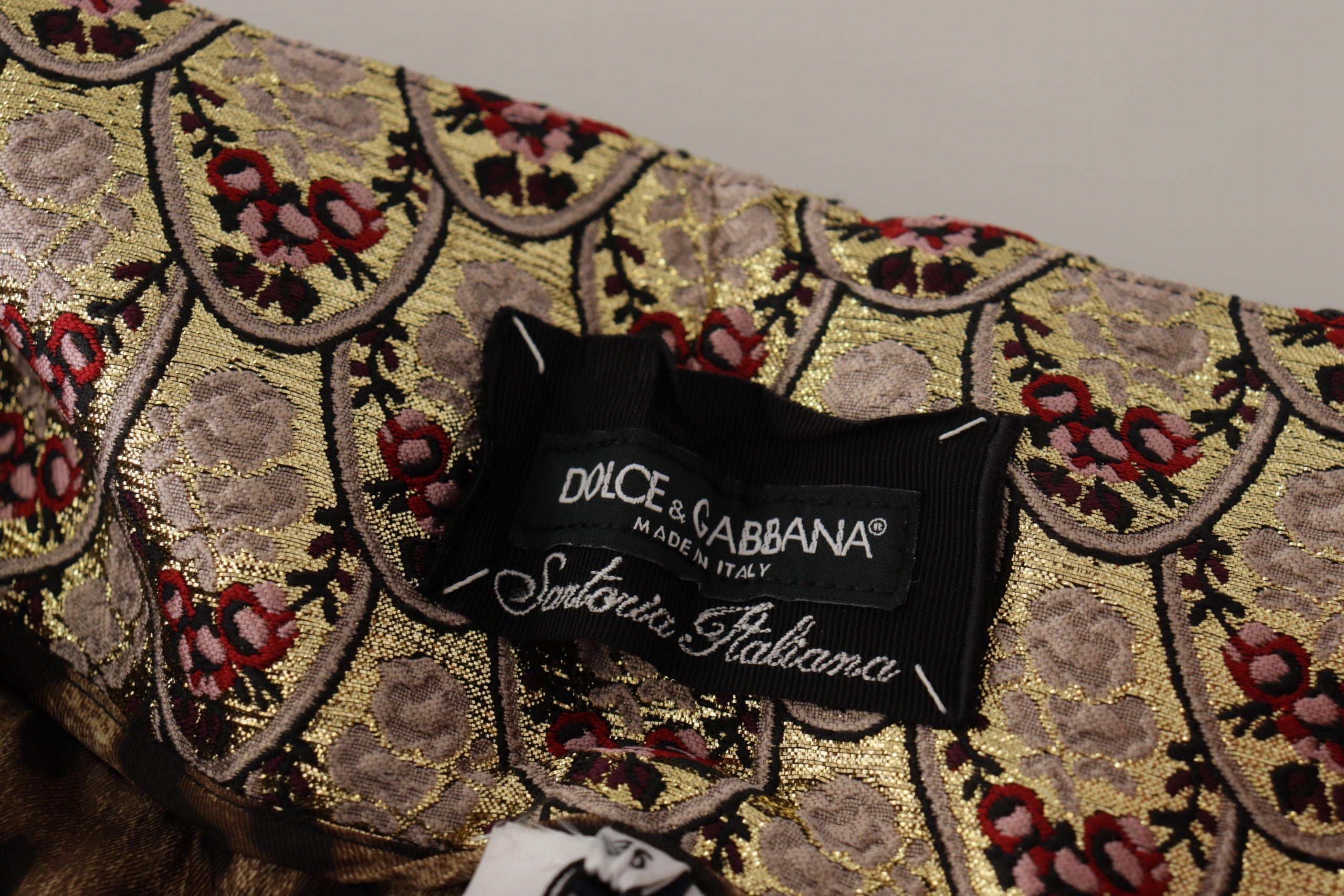 Dolce & Gabbana Brown Leopard Gold Jacquard High Waist Pants Dolce & Gabbana