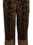 Dolce & Gabbana Brown Leopard Gold Jacquard High Waist Pants Dolce & Gabbana