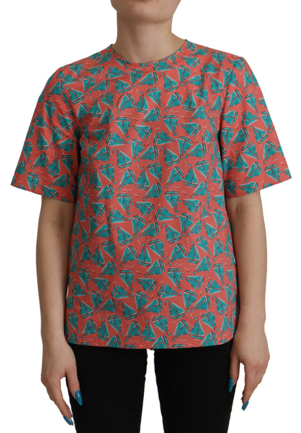 Dolce & Gabbana Pink Sail Boat Print Cotton T-shirt Dolce & Gabbana