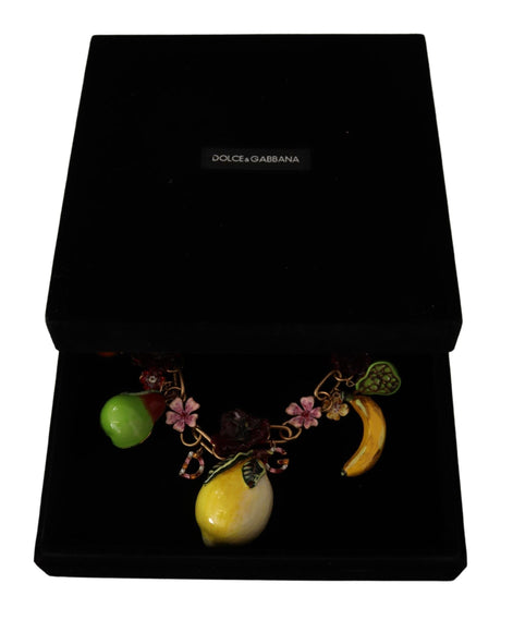 Dolce & Gabbana Gold Brass Sicily Fruits Roses Statement Necklace Dolce & Gabbana