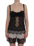 Dolce & Gabbana Black Silk Floral Lace Lingerie Top Dolce & Gabbana