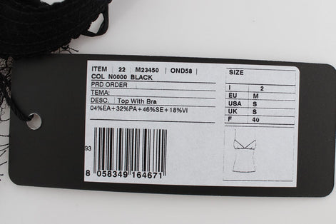 Dolce & Gabbana Black Silk Floral Lace Lingerie Top Dolce & Gabbana