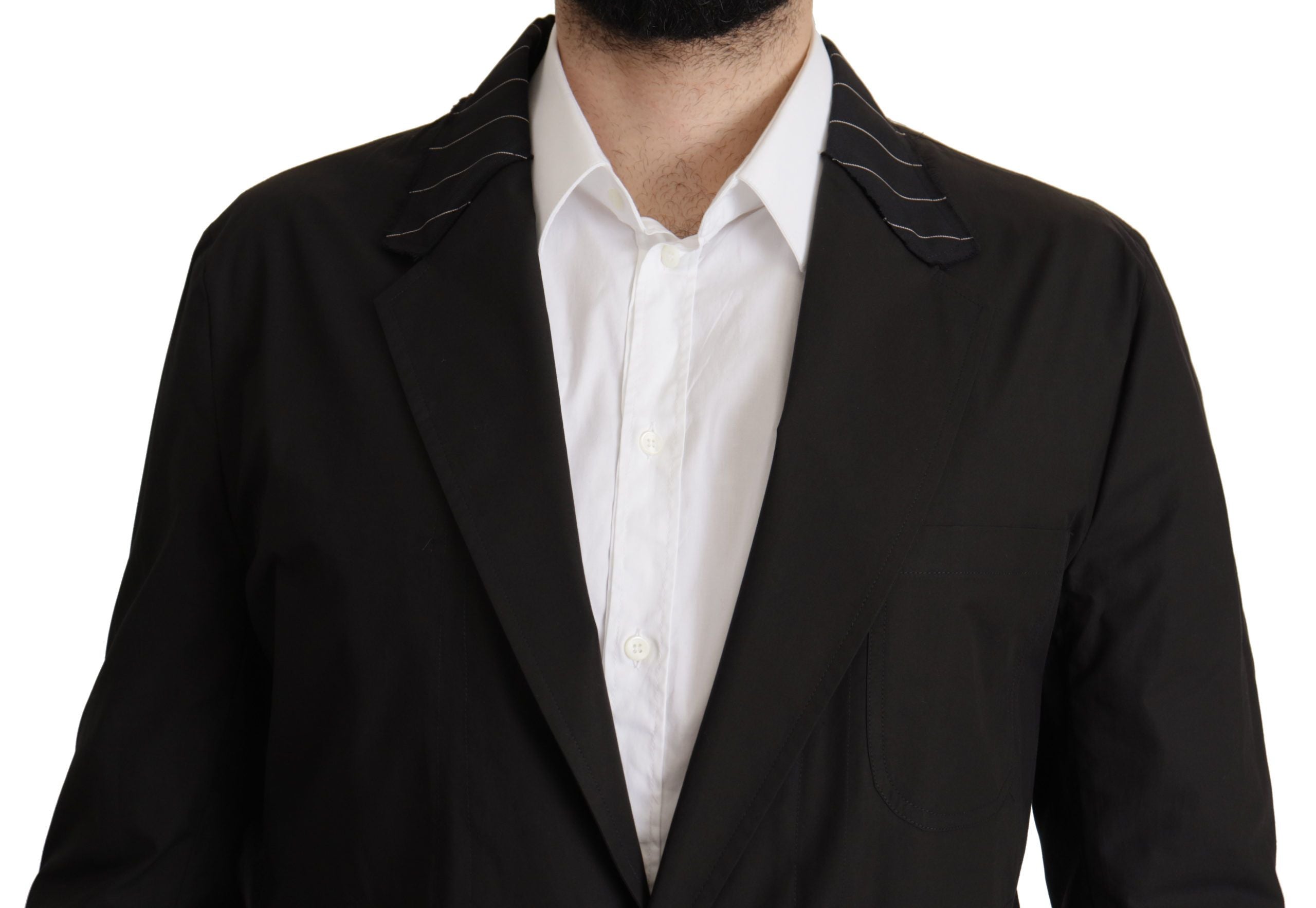 Dolce & Gabbana Black Cotton Single Breasted Blazer Jacket Dolce & Gabbana