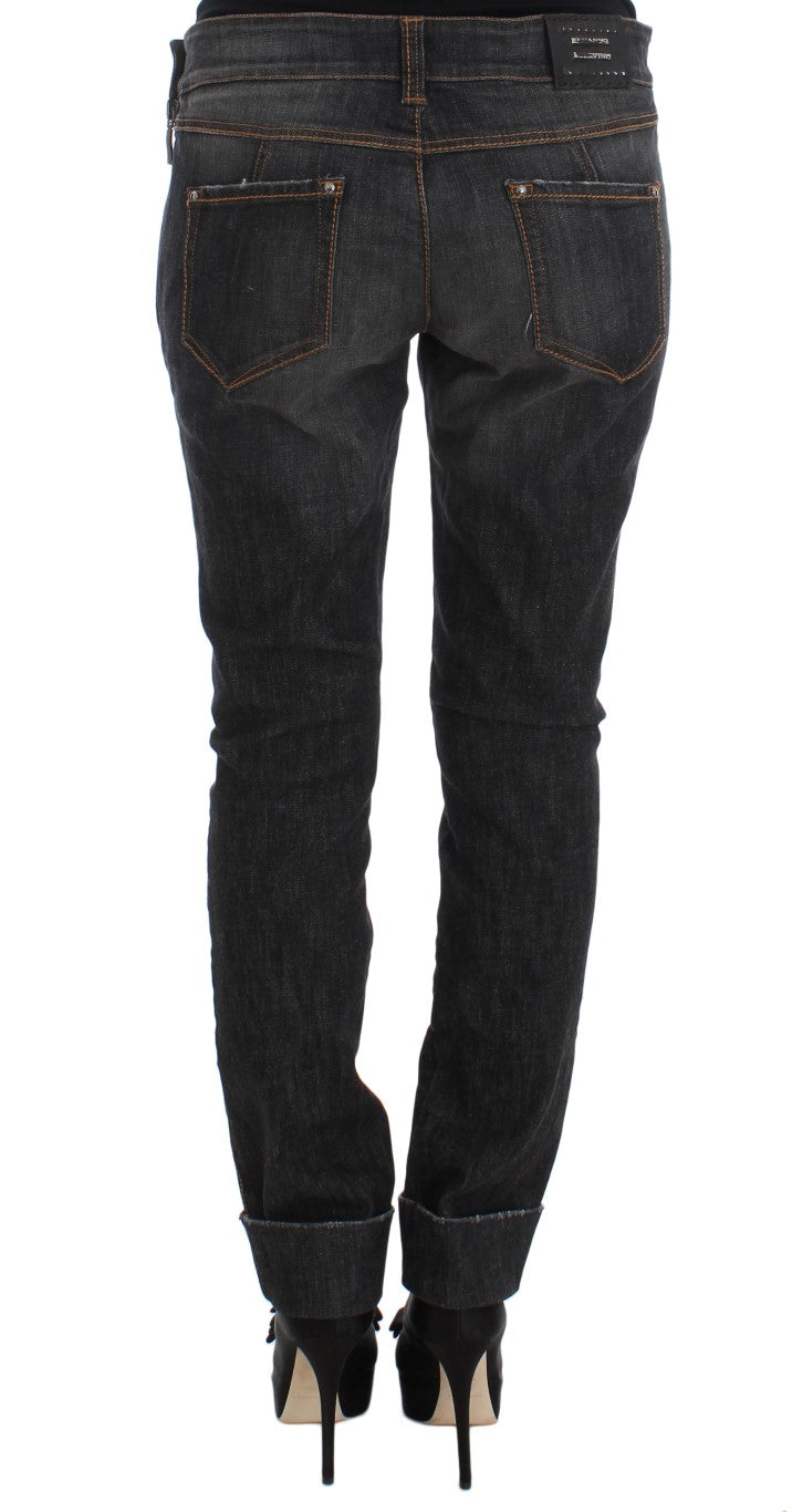 Ermanno Scervino Gray Cotton Slim Fit Denim Jeans Ermanno Scervino