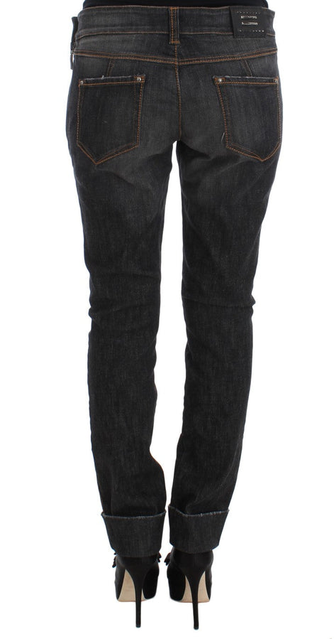 Ermanno Scervino Gray Cotton Slim Fit Denim Jeans Ermanno Scervino