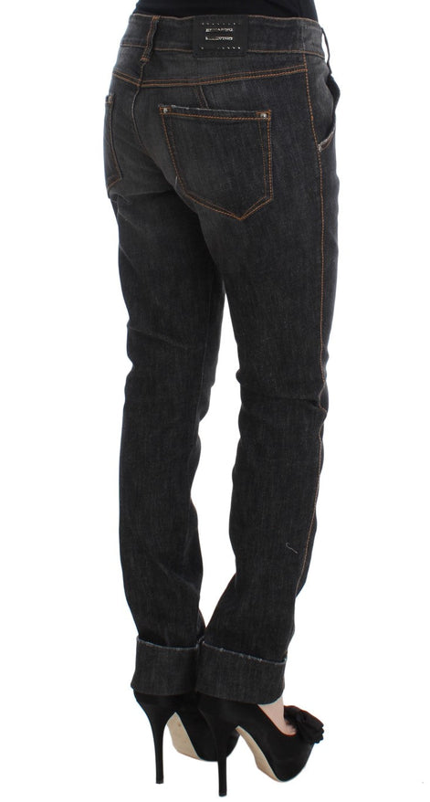 Ermanno Scervino Gray Cotton Slim Fit Denim Jeans Ermanno Scervino