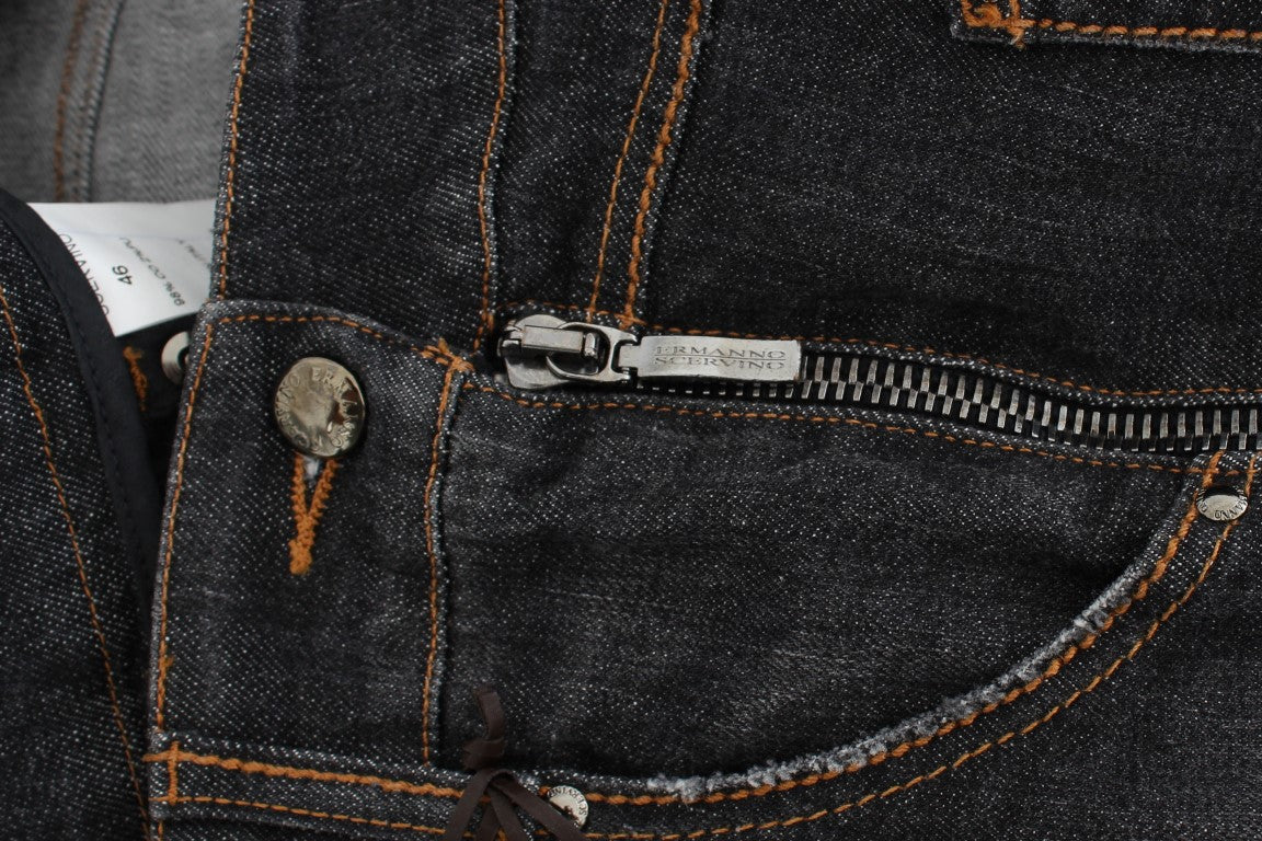 Ermanno Scervino Gray Cotton Slim Fit Denim Jeans Ermanno Scervino