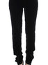 Ermanno Scervino Black Viscose Blend Velvet Slim Fit Pants Ermanno Scervino
