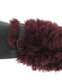 Dolce & Gabbana Black Leather Bordeaux Shearling Gloves Dolce & Gabbana