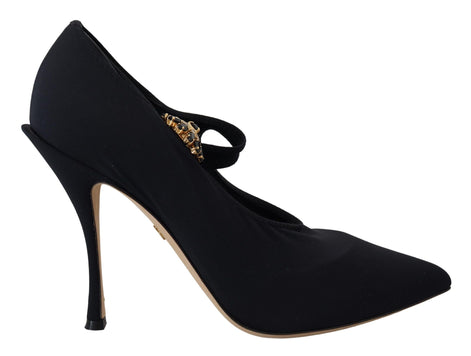 Dolce & Gabbana Black Socks Stretch Crystal Pumps Shoes Dolce & Gabbana