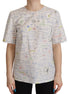 Dolce & Gabbana White Cotton Algebra Print Short Sleeves Top Dolce & Gabbana
