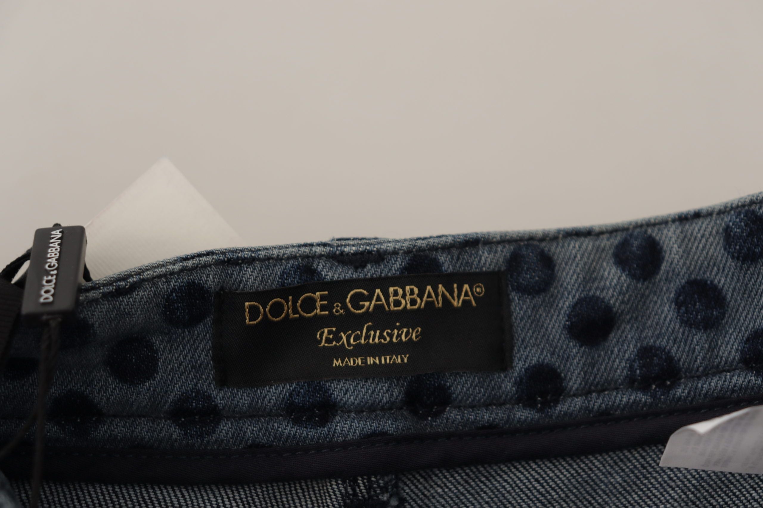 Dolce & Gabbana Blue Floral High Waist Skinny Denim Jeans Dolce & Gabbana