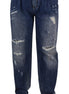 Dolce & Gabbana Blue Washed High Waist Loose Fit Pants Dolce & Gabbana