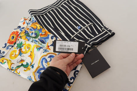 Dolce & Gabbana Multicolor Stripes Majolica Bermuda Shorts Dolce & Gabbana