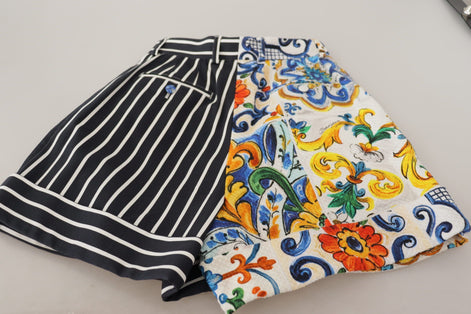 Dolce & Gabbana Multicolor Stripes Majolica Bermuda Shorts Dolce & Gabbana