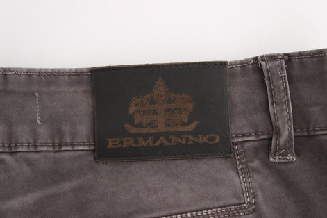Ermanno Scervino Gray Slim Jeans Denim Pants Skinny Leg Stretch Ermanno Scervino