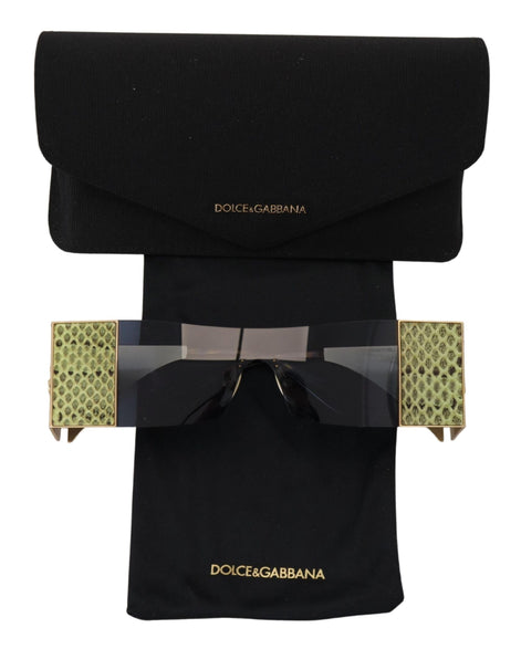 Dolce & Gabbana Gold Metal Rectangle Shades DG2263 Sunglasses Dolce & Gabbana