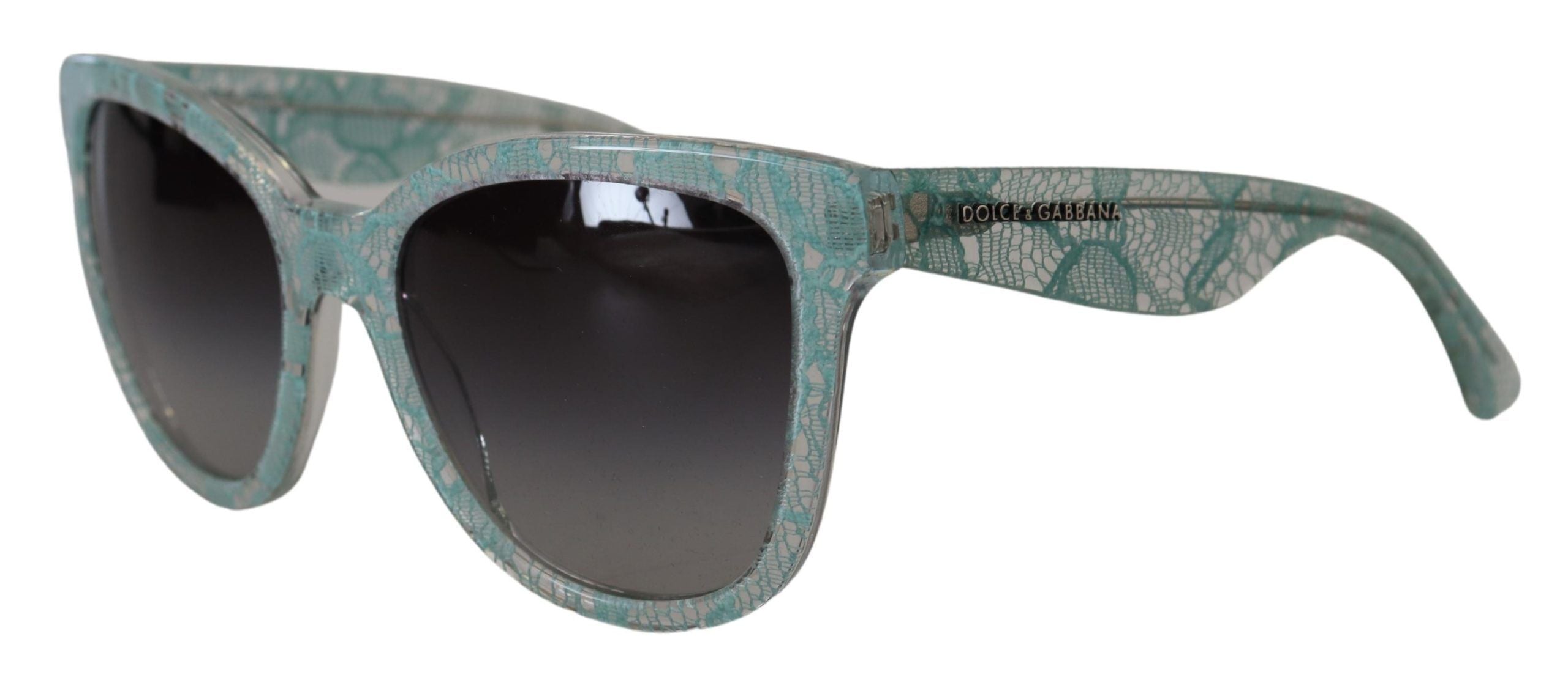 Dolce & Gabbana Blue Lace Acetate Crystal Round DG4190 Sunglasses Dolce & Gabbana