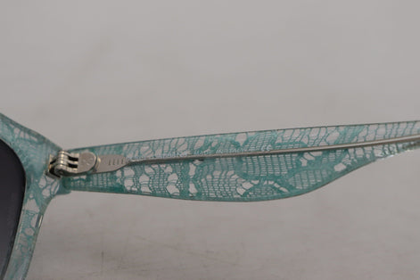 Dolce & Gabbana Blue Lace Acetate Crystal Round DG4190 Sunglasses Dolce & Gabbana