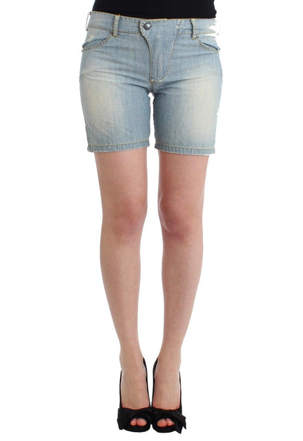 Ermanno Scervino Beachwear Blue Denim City Casual Dress Shorts Ermanno Scervino