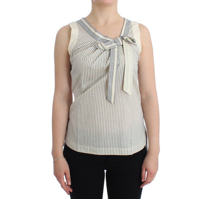 Ermanno Scervino Beachwear Striped Top Blouse Shirt Bow Tank Ermanno Scervino
