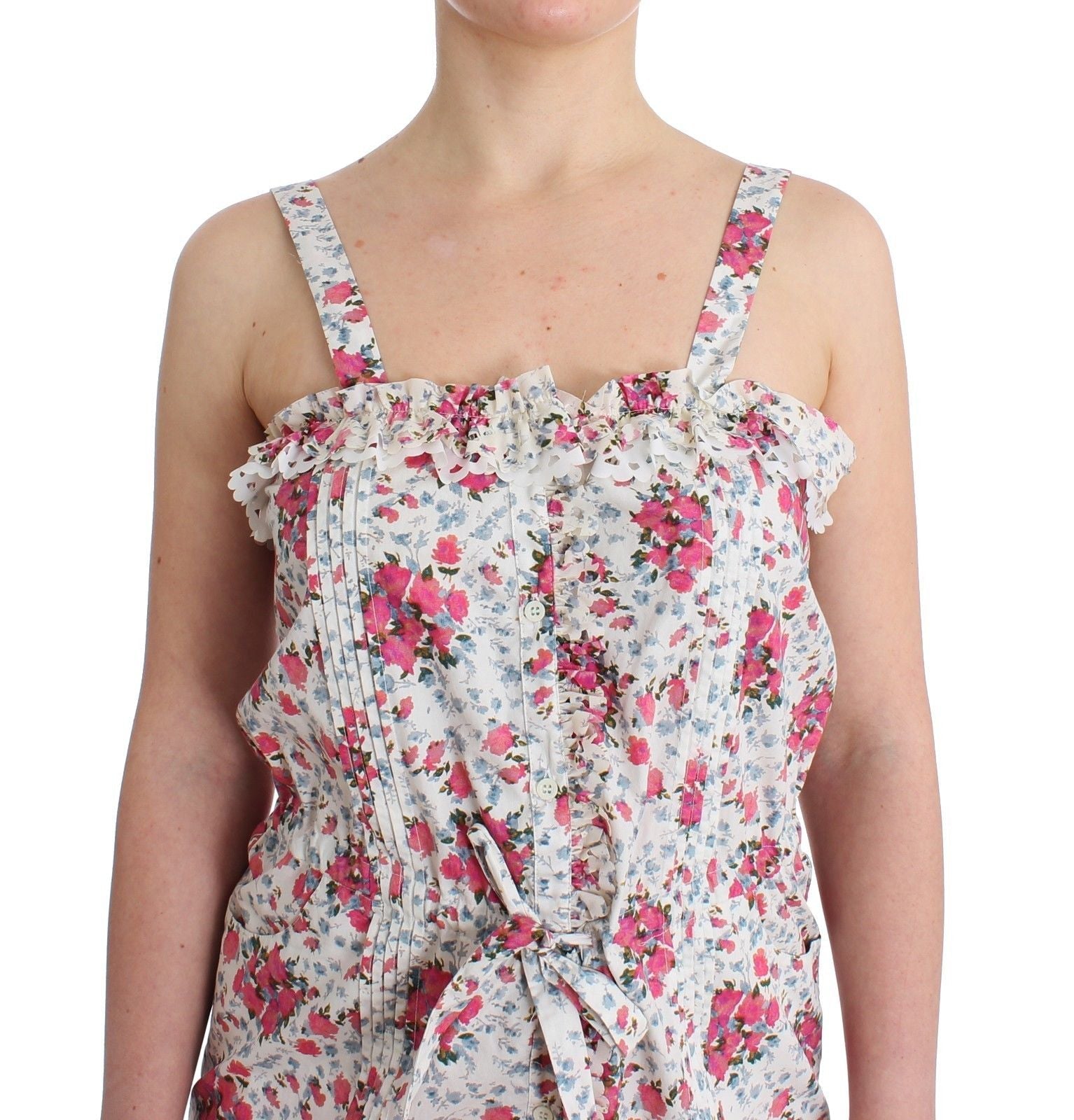 Ermanno Scervino Beachwear Pink Floral Beach Mini Dress Short Ermanno Scervino