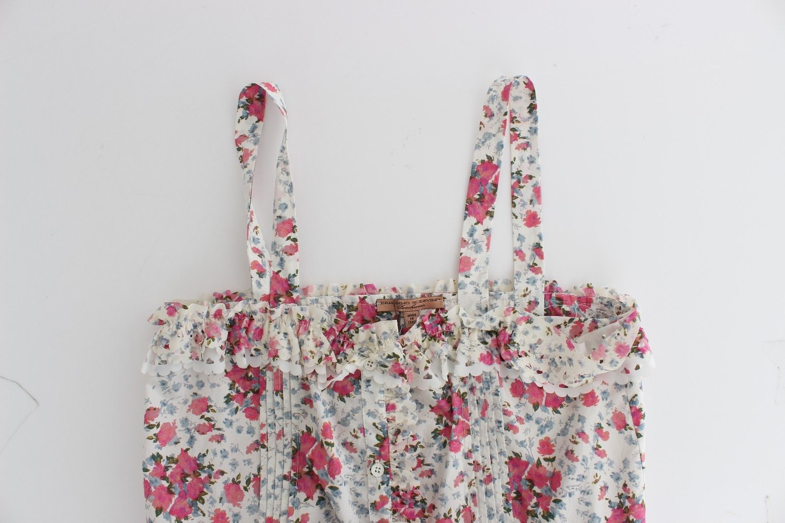 Ermanno Scervino Beachwear Pink Floral Beach Mini Dress Short Ermanno Scervino