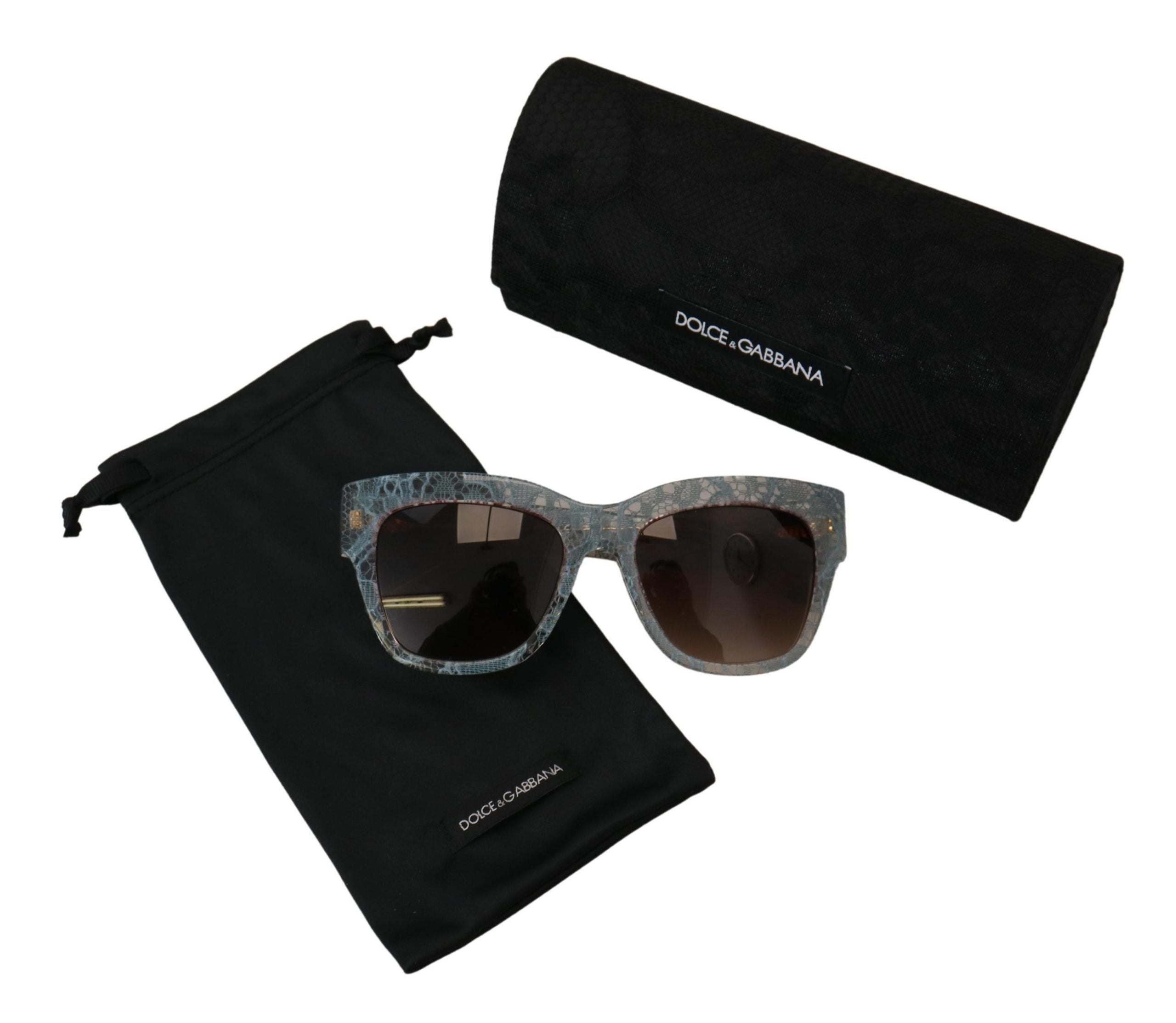 Dolce & Gabbana Blue Lace Acetate Crystal Butterfly DG4231 Sunglasses Dolce & Gabbana