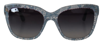 Dolce & Gabbana Blue Lace Acetate Rectangle Shades DG4226 Sunglasses Dolce & Gabbana