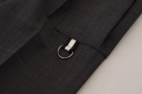 Dolce & Gabbana Gray Checked Cargo Trousers Stretch Pants Dolce & Gabbana