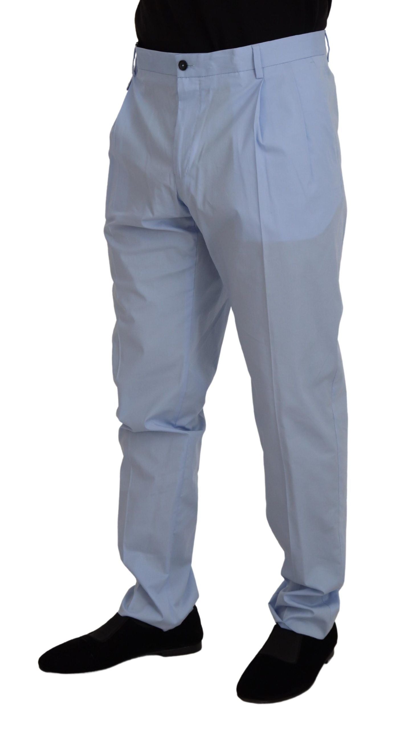 Dolce & Gabbana Blue Cotton Stretch Trousers Chinos Pants Dolce & Gabbana