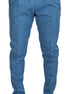 Dolce & Gabbana Blue Cotton Silk Trousers Chinos Pants Dolce & Gabbana