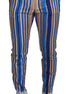 Dolce & Gabbana Blue Striped Silk Cotton Slim Trousers Pants Dolce & Gabbana