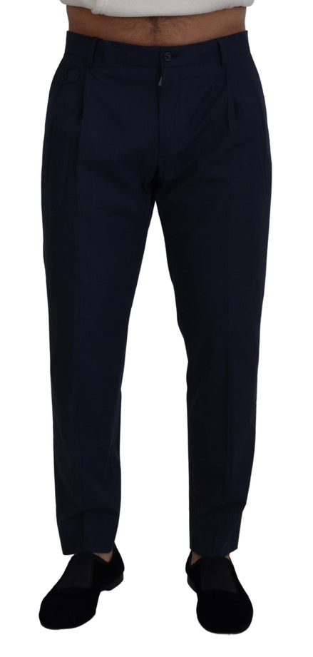 Dolce & Gabbana Blue Cotton Slim Trousers Chinos Pants Dolce & Gabbana