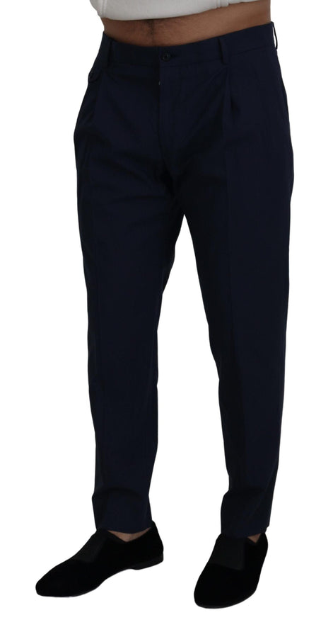 Dolce & Gabbana Blue Cotton Slim Trousers Chinos Pants Dolce & Gabbana