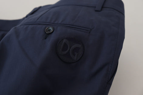 Dolce & Gabbana Blue Cotton Slim Trousers Chinos Pants Dolce & Gabbana