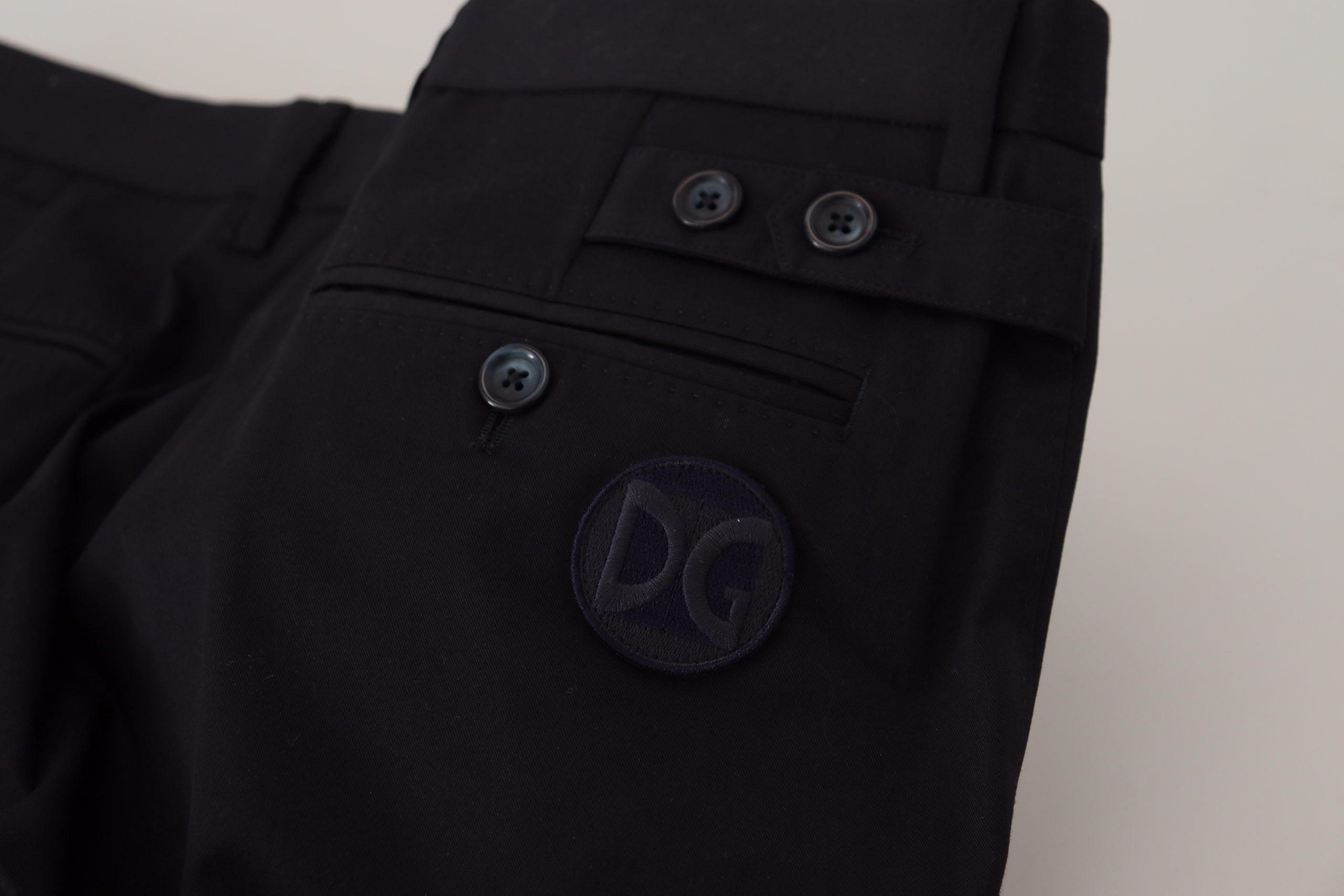Dolce & Gabbana Blue Stretch Cotton Slim Trousers Chinos Pants Dolce & Gabbana