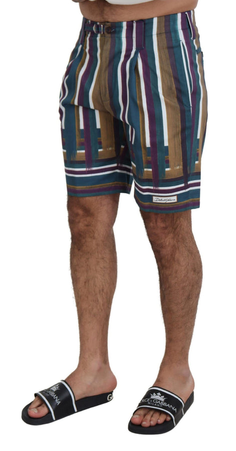 Dolce & Gabbana Multicolor Striped Stretch Cotton Shorts Dolce & Gabbana
