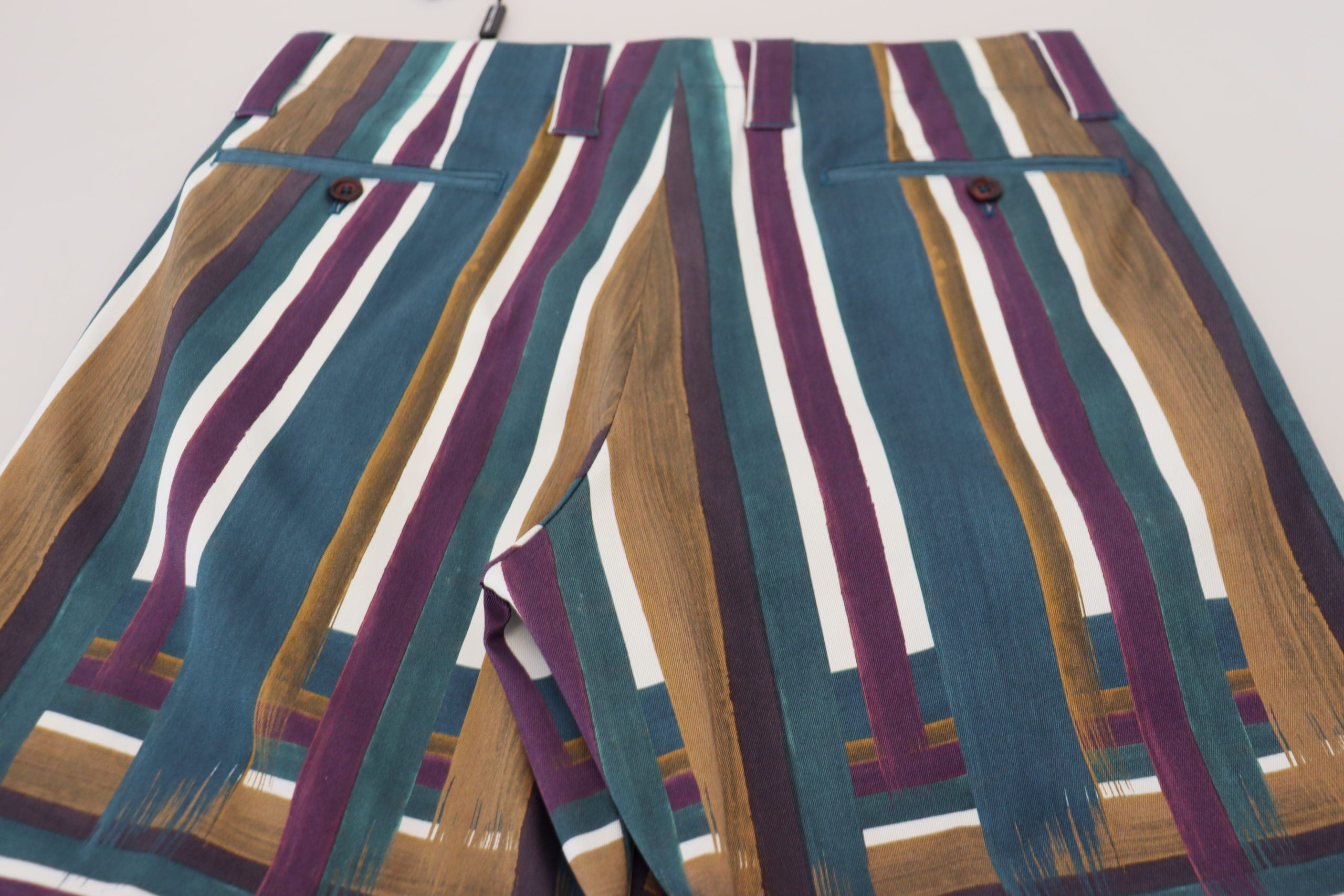 Dolce & Gabbana Multicolor Striped Stretch Cotton Shorts Dolce & Gabbana