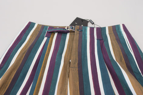 Dolce & Gabbana Multicolor Striped Stretch Cotton Shorts Dolce & Gabbana