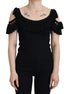 Dolce & Gabbana Black Tank Top Blouse Tassle Cotton Blouse Dolce & Gabbana