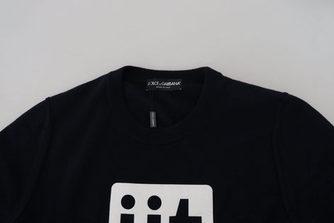 Dolce & Gabbana Blue Cashmere iit Print Pullover Sweater Dolce & Gabbana