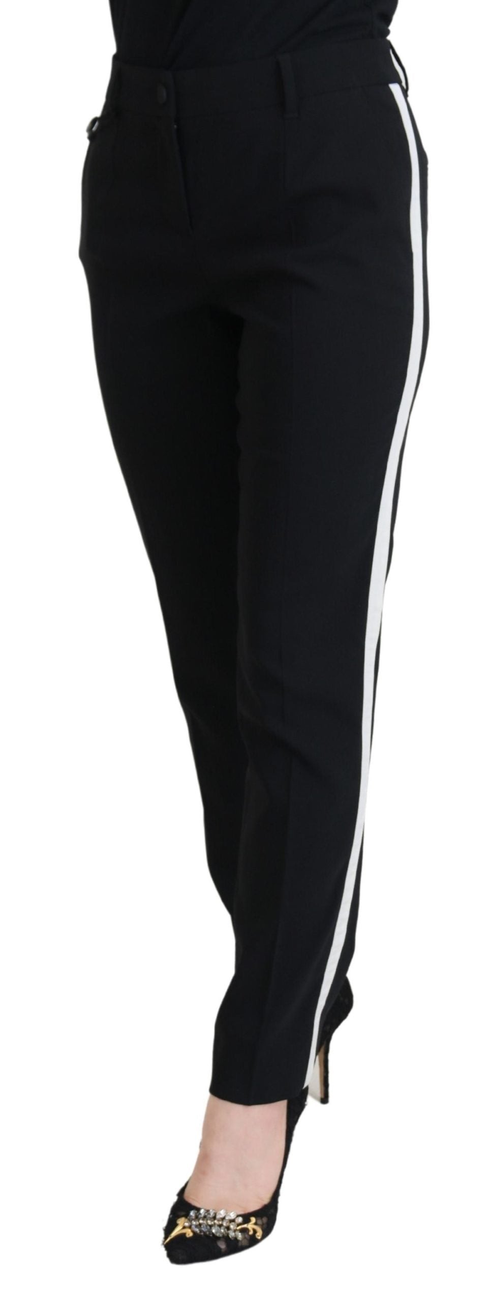 Dolce & Gabbana Black High Waist Women Pants Dolce & Gabbana