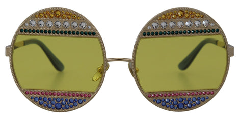Dolce & Gabbana Gold Oval Metal Crystals Shades DG2209B Sunglasses Dolce & Gabbana