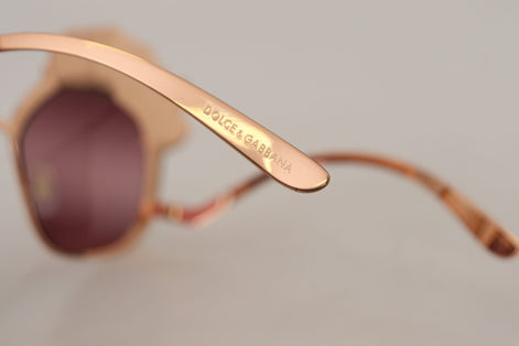 Dolce & Gabbana Pink Gold Rose Sequin Embroidery DG2202 Sunglasses Dolce & Gabbana