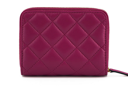 Versace Elegant Purple Quilted Leather Wallet Versace